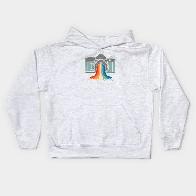 Rainbow Camera Kids Hoodie by chris@christinearnold.com